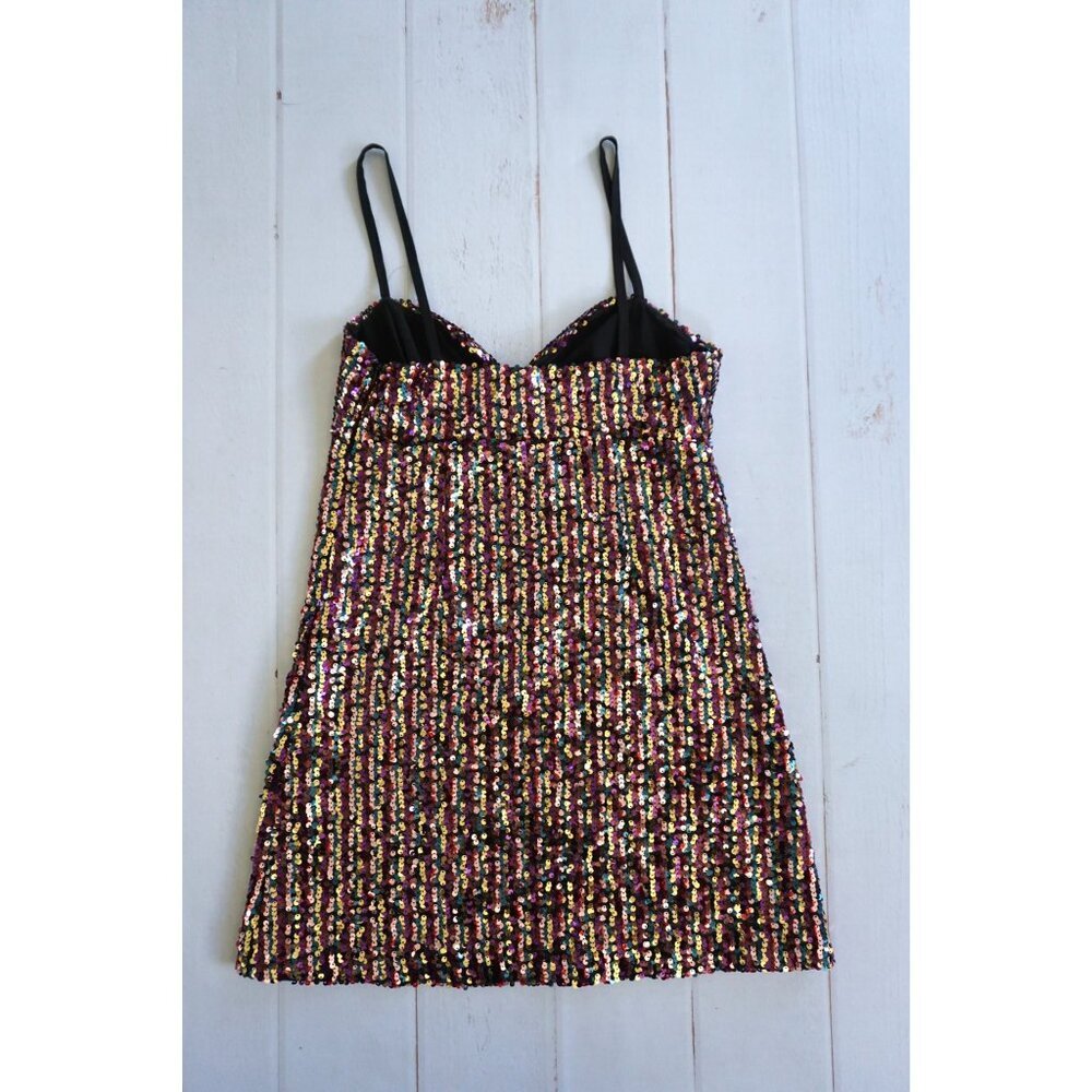 ZARA Multicolor Sequin Mini Cocktail Party Dress - Size XS - Picture 6 of 6